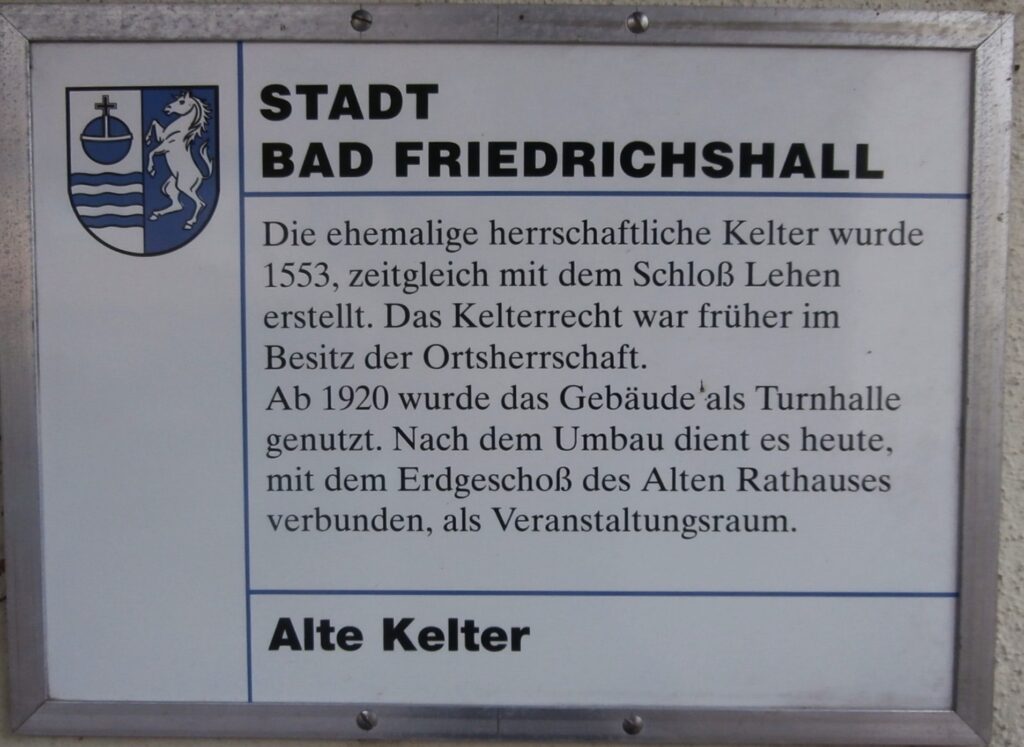 Kulturdenkmal in Bad Friedrichshall